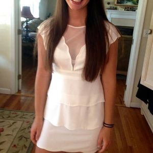 Urban Outfitters white dress mesh v neck